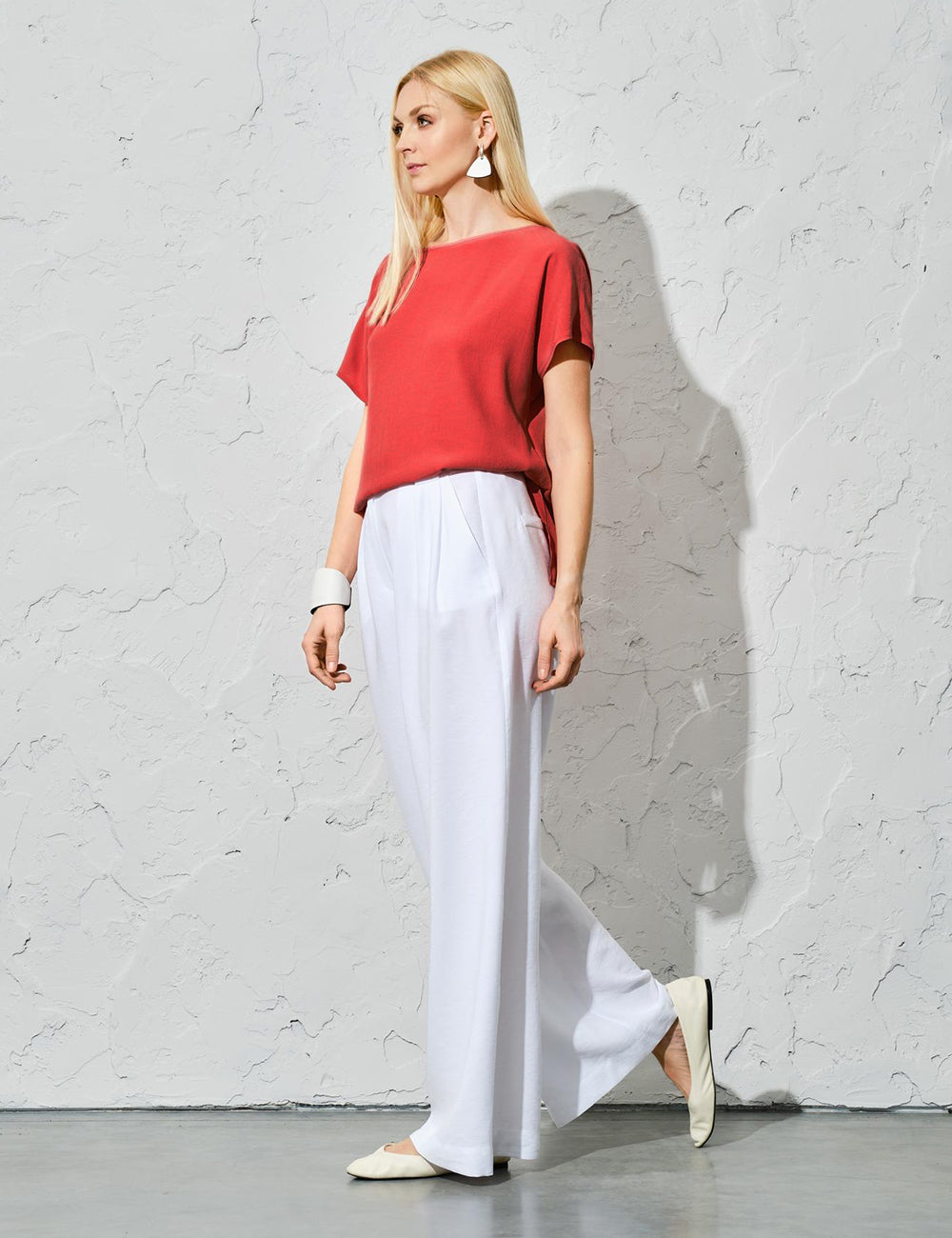 Regular Fit White Linen Trousers