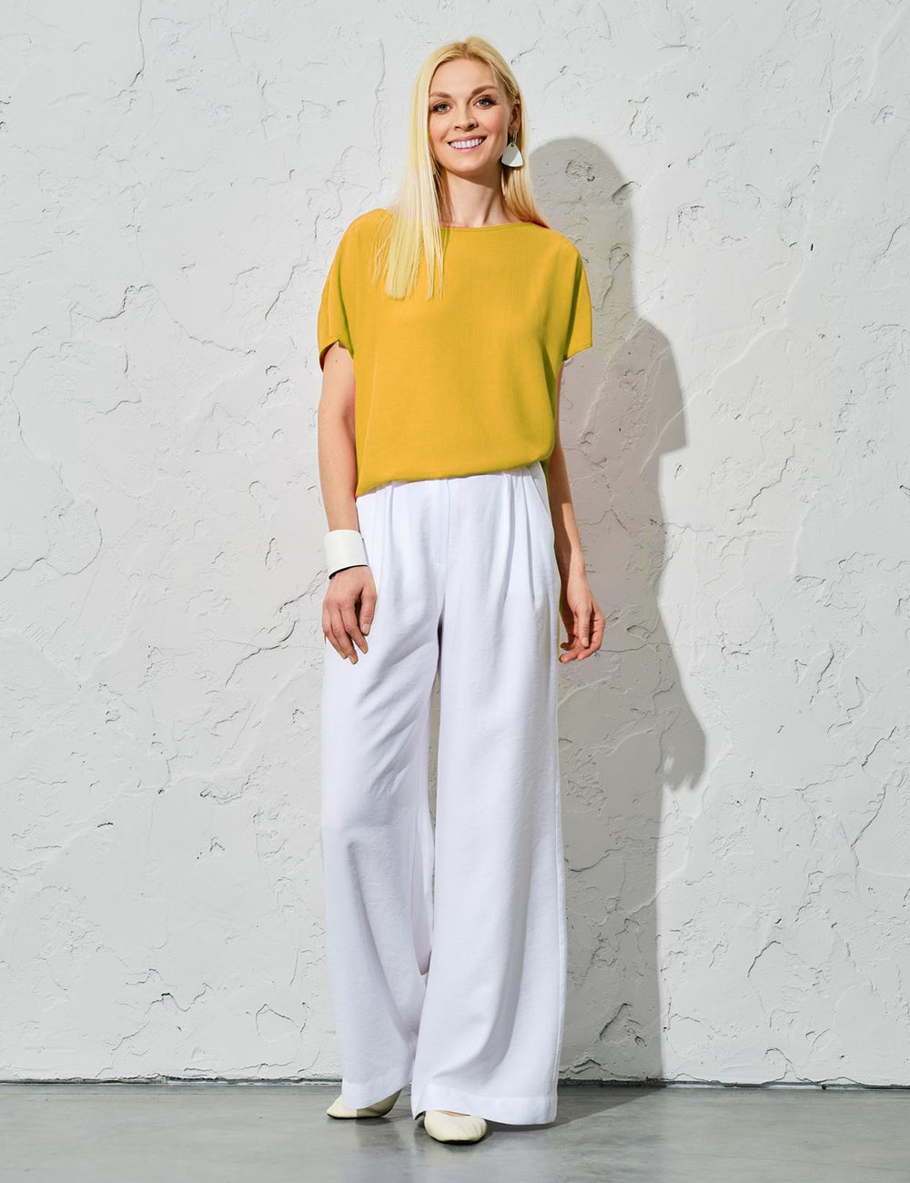 Regular Fit White Linen Trousers