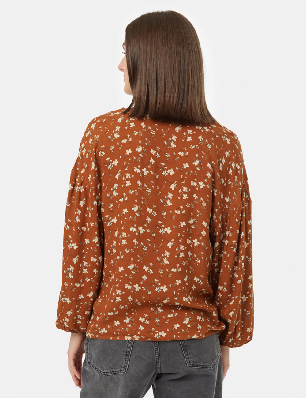 Floral Print Top With Ruffles