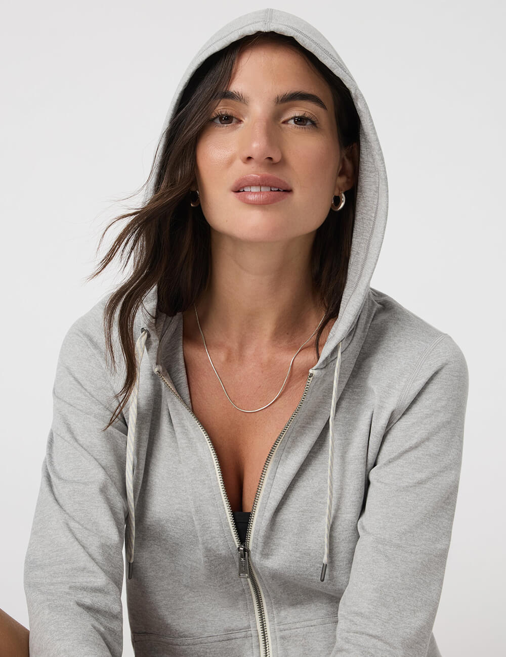 Zipped Women Hooded Sweatshirt