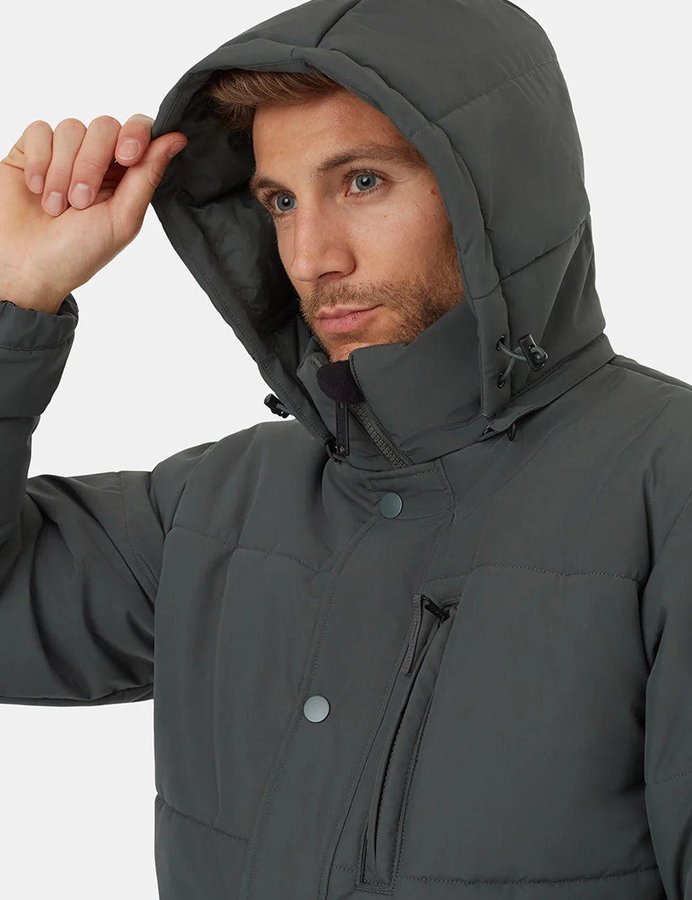 Windproof Full-Zip Puffer Jacket