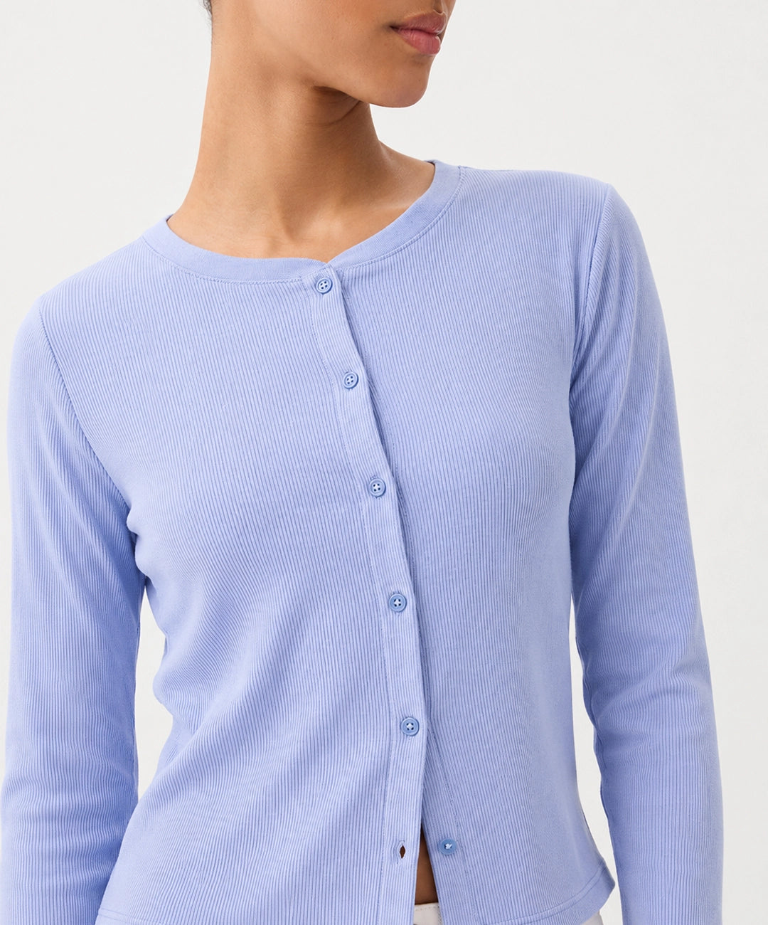 Ribbed Button Front Cardigan