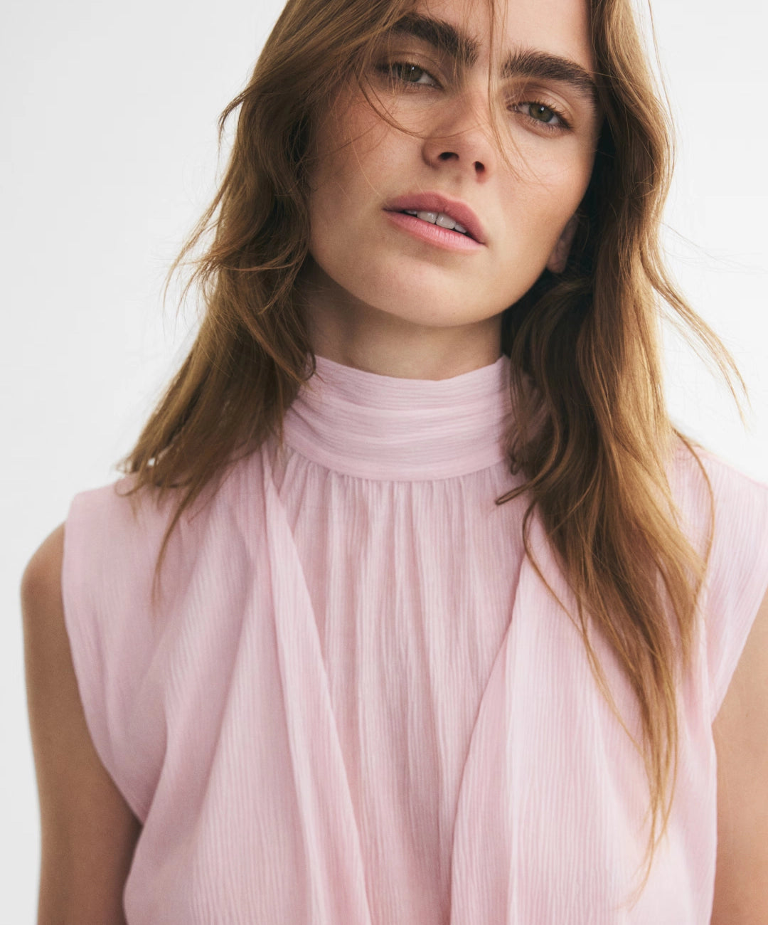 Gathered High Neck Top