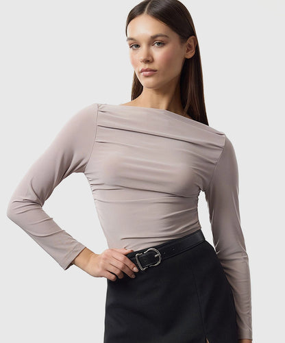 Elegant Draped Neck Top