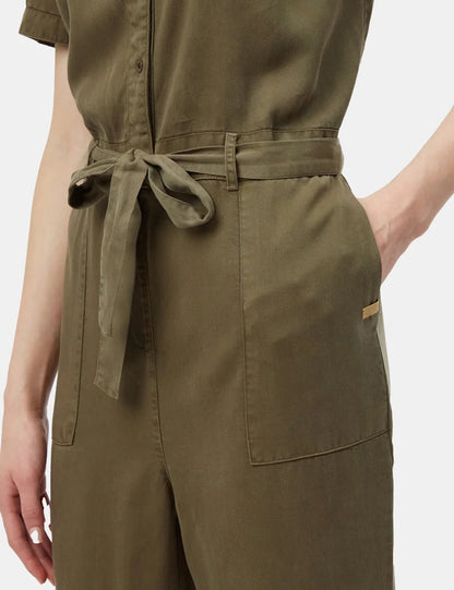 Belted Utility Shirt Jumpsuit