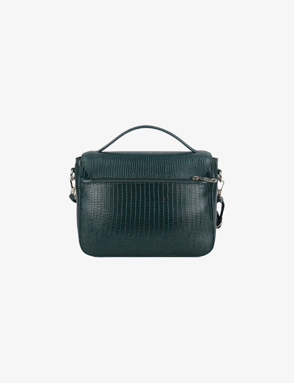 Structured Turn-Lock Shoulder Bag