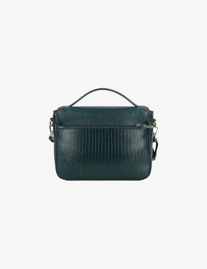 Structured Turn-Lock Shoulder Bag