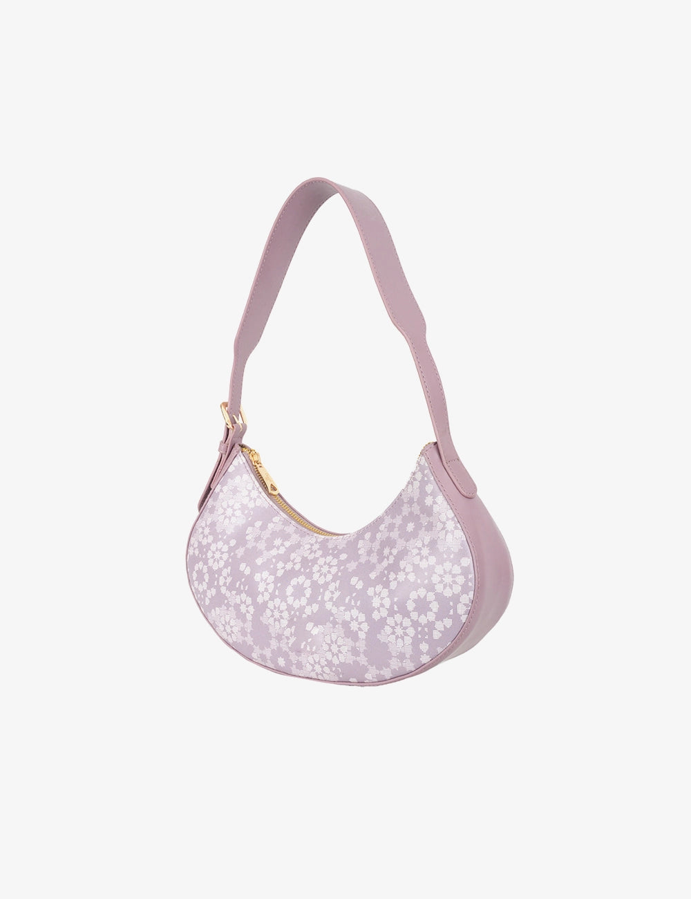 Floral Crescent Shoulder Bag