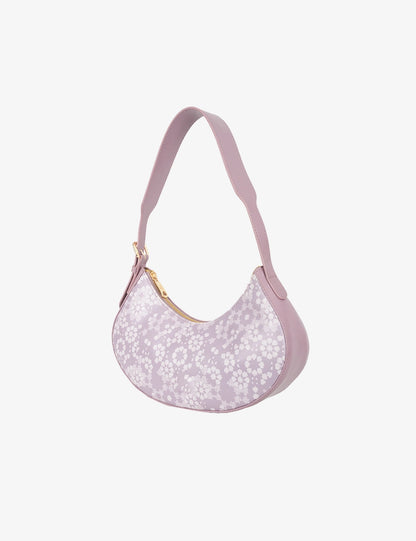 Floral Crescent Shoulder Bag
