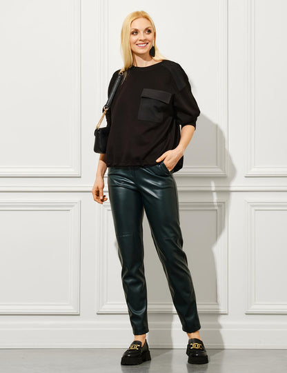 Long sleeve with leather pants