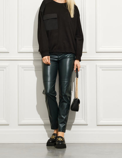 Long sleeve with leather pants