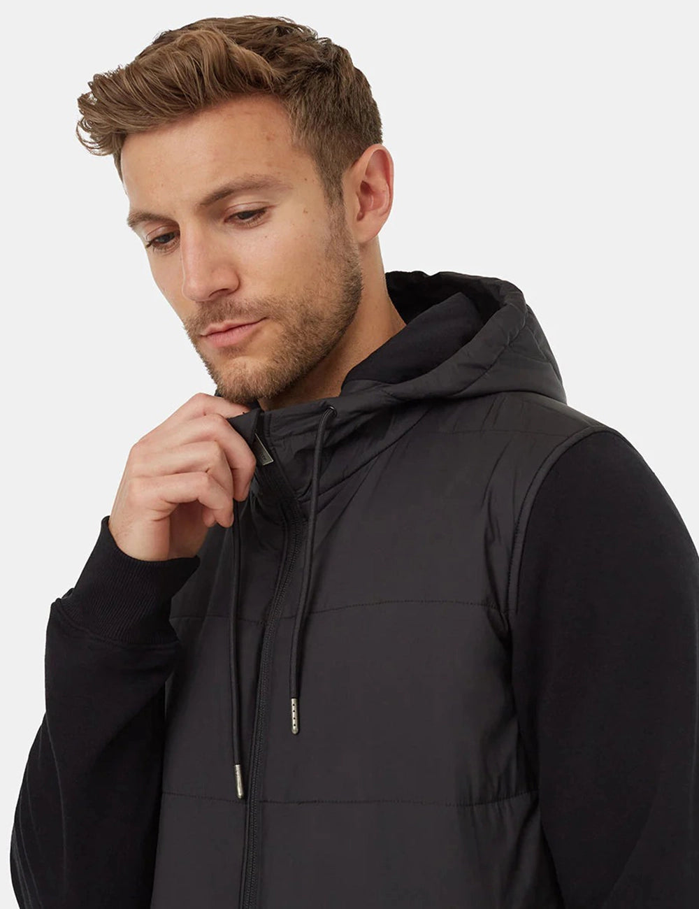 Men Solid Hooded Jacket