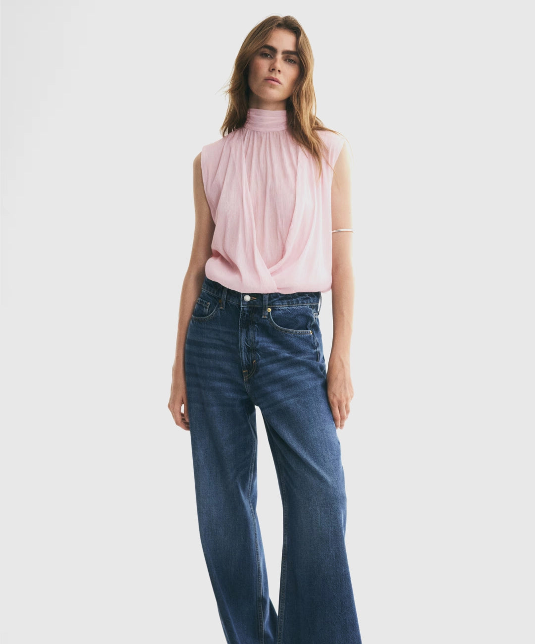 Gathered High Neck Top