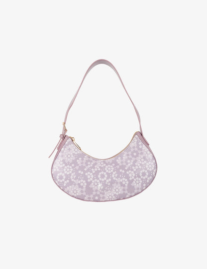 Floral Crescent Shoulder Bag