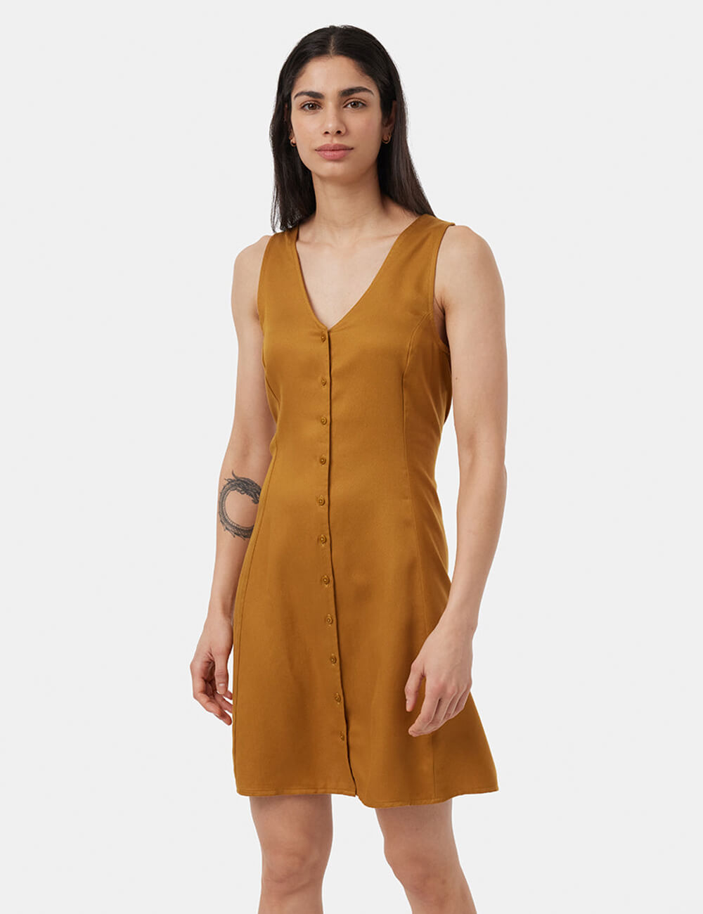 Button Front Midi Dress