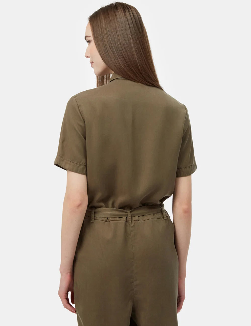 Belted Utility Shirt Jumpsuit