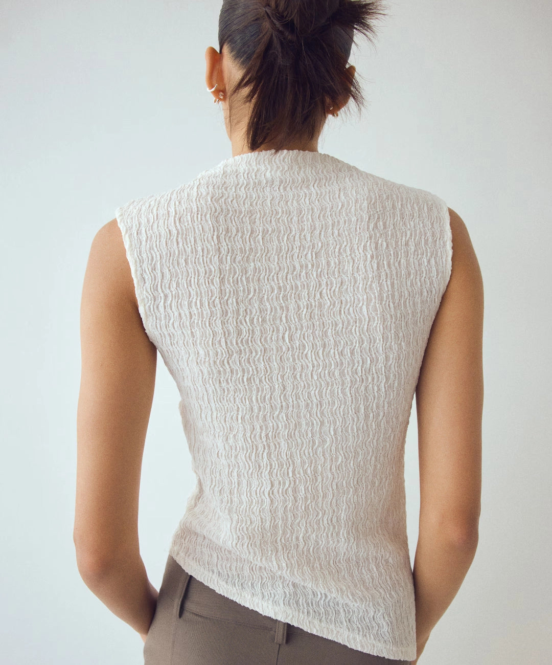 Textured Mock Neck Top