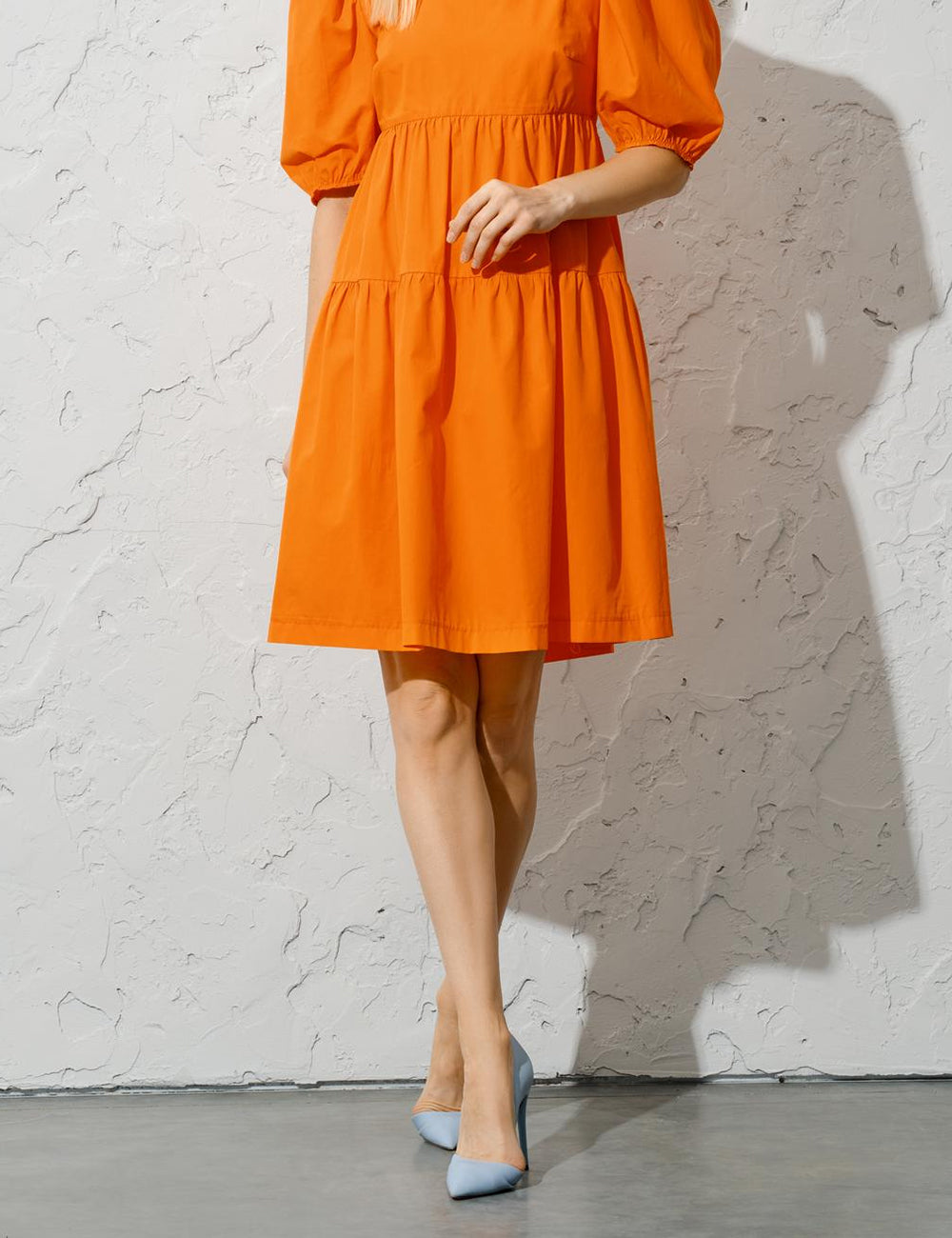 Puffy Sleeve Square Neck Dress