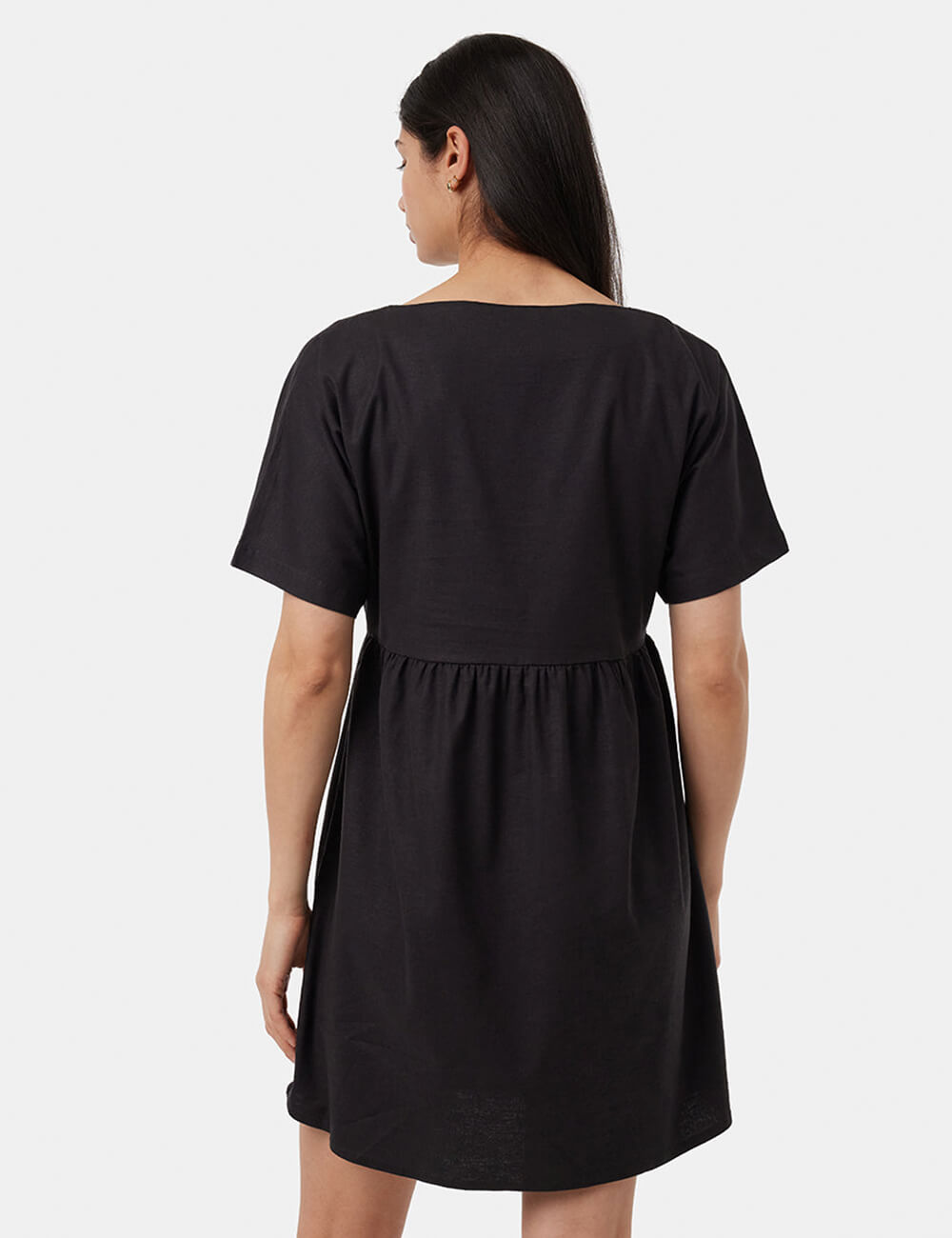 Button Front Basic Midi Dress