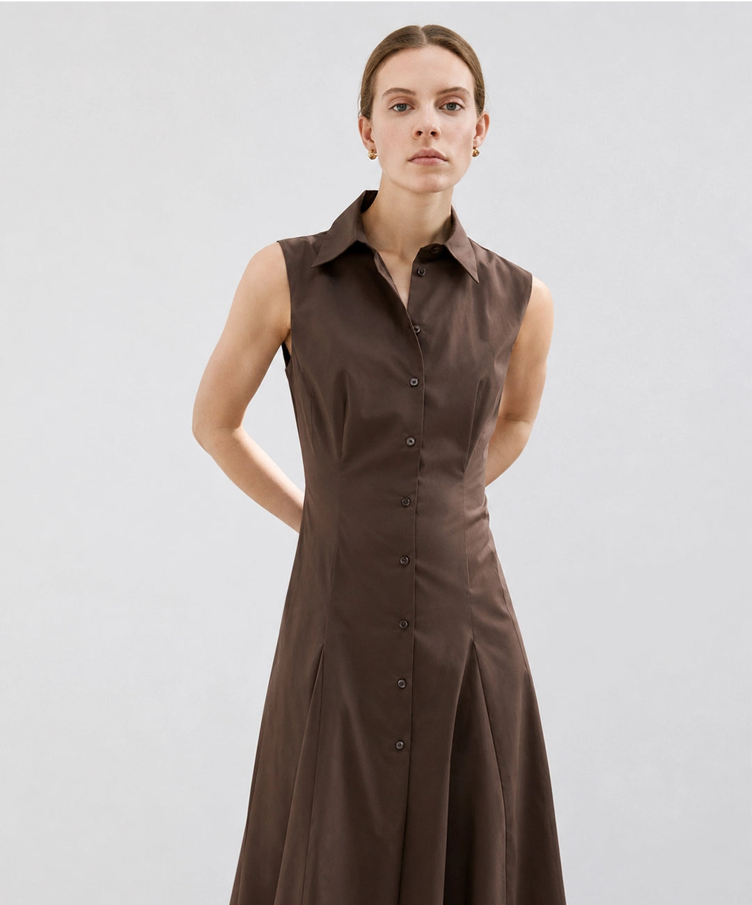 Flared Button Front Dress