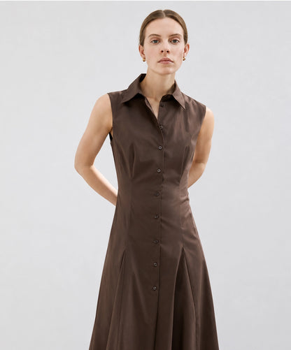 Flared Button Front Dress