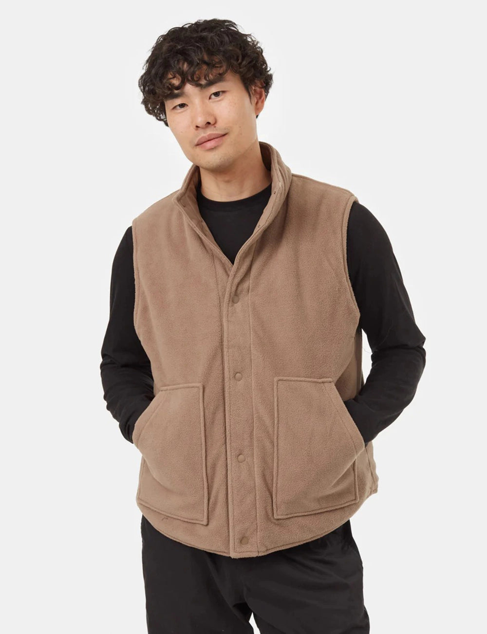 Men Sleeveless Hooded Tailored Jacket