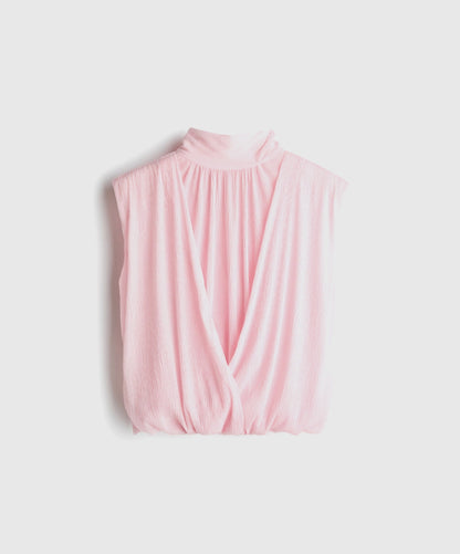 Gathered High Neck Top
