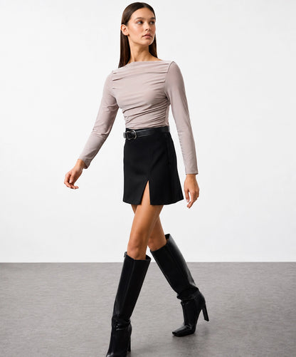 Elegant Draped Neck Top