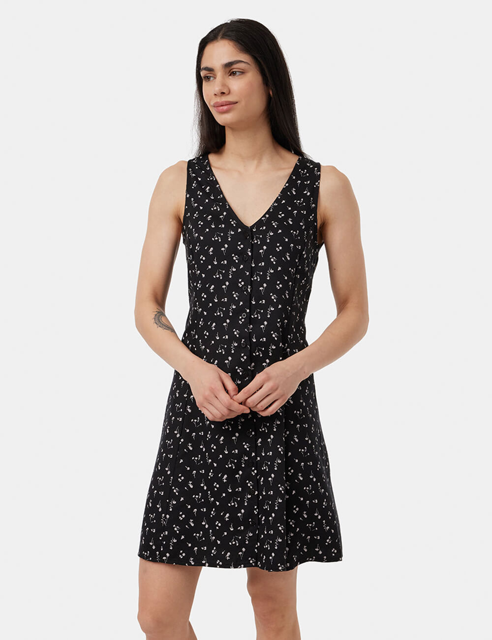 Button Front Midi Dress