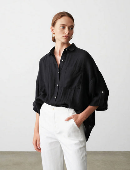 Button Front Lounge Top