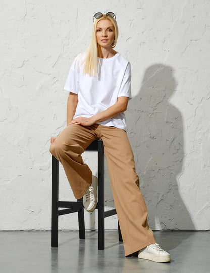 Flared Cotton Blend Track Pants