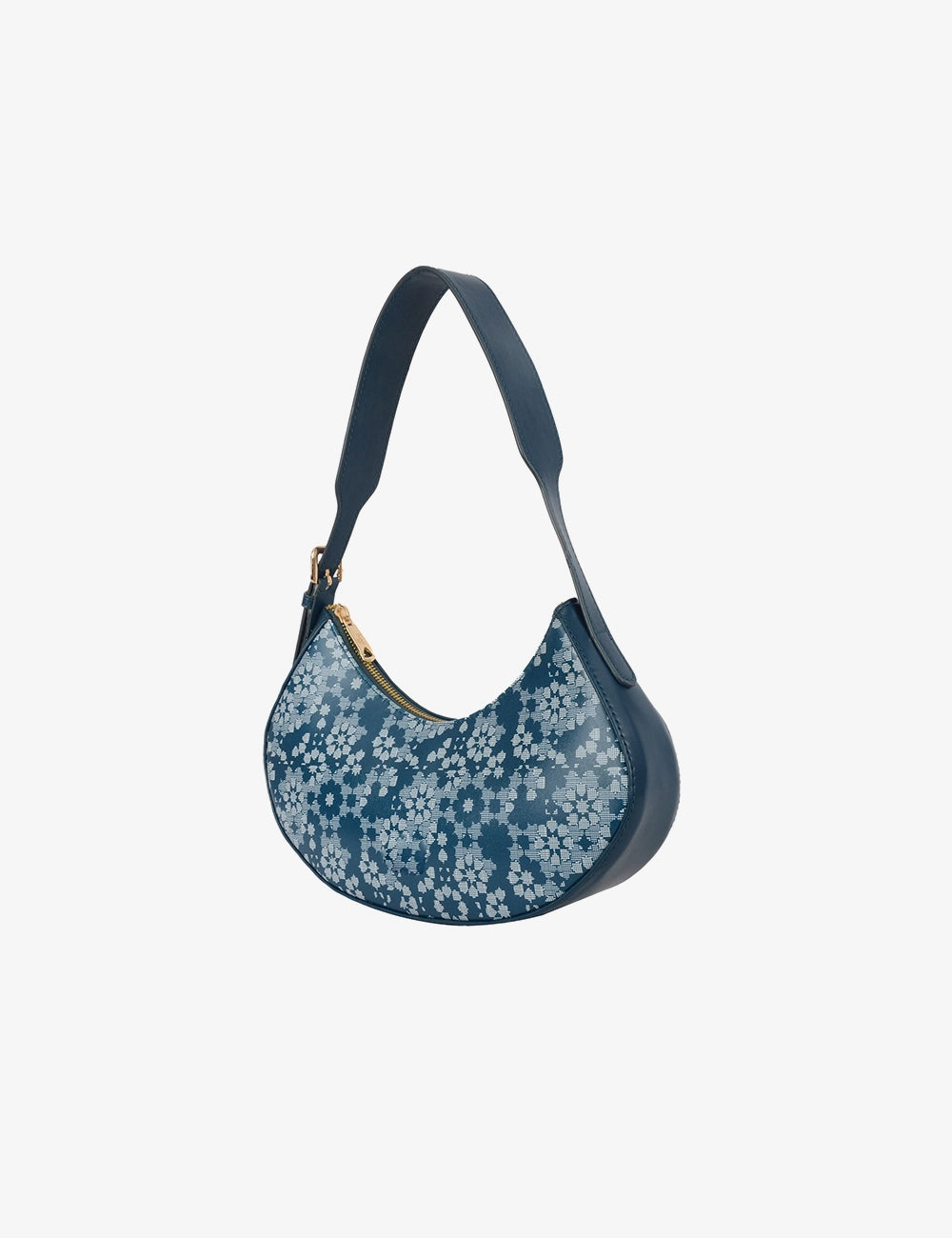 Floral Crescent Shoulder Bag