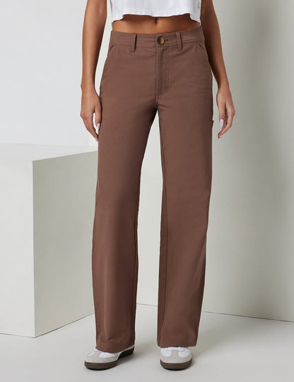 Wood Brown Straight Jeans