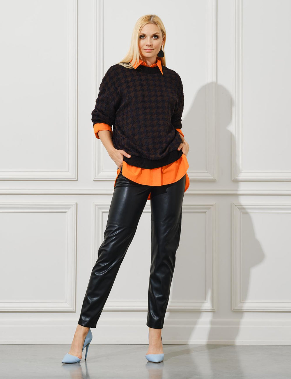 Faux Leather Cropped Trousers