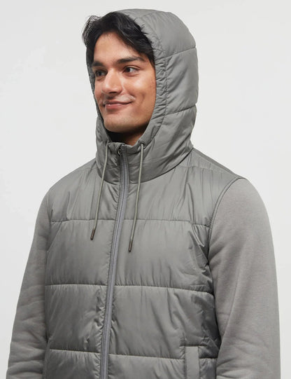 Men Solid Hooded Jacket