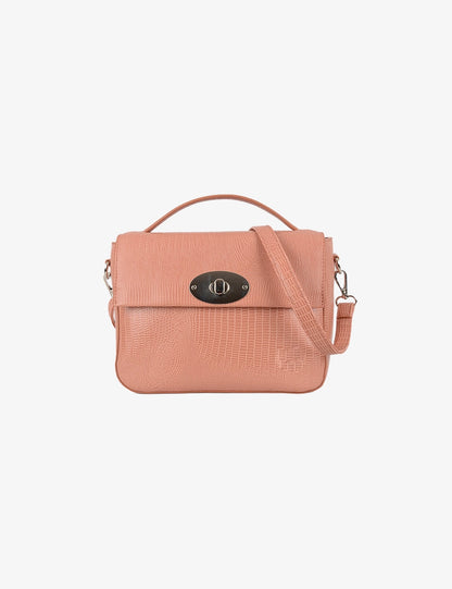 Structured Turn-Lock Shoulder Bag