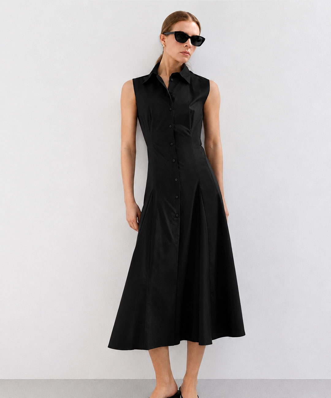 Flared Button Front Dress