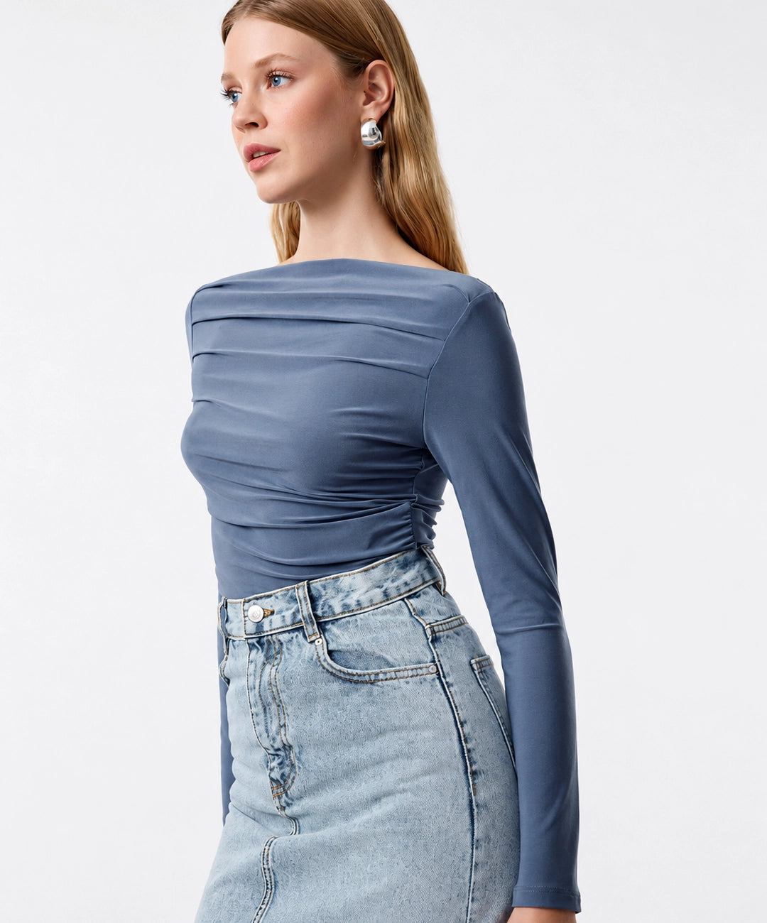 Elegant Draped Neck Top