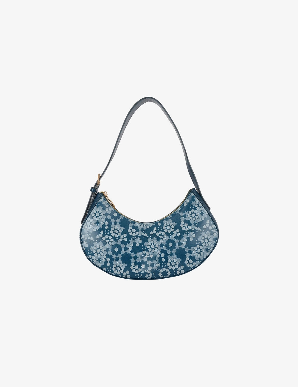 Floral Crescent Shoulder Bag