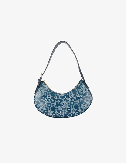 Floral Crescent Shoulder Bag