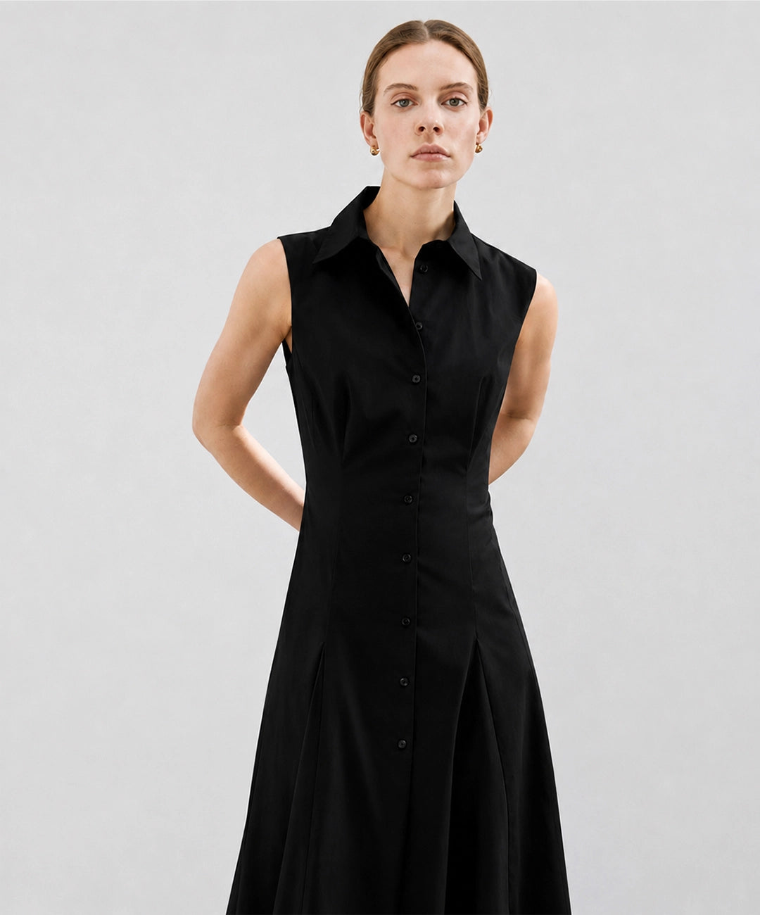 Flared Button Front Dress