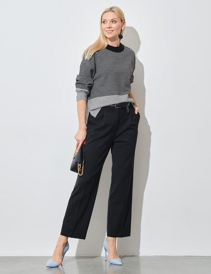 Black Cotton Regular Trousers